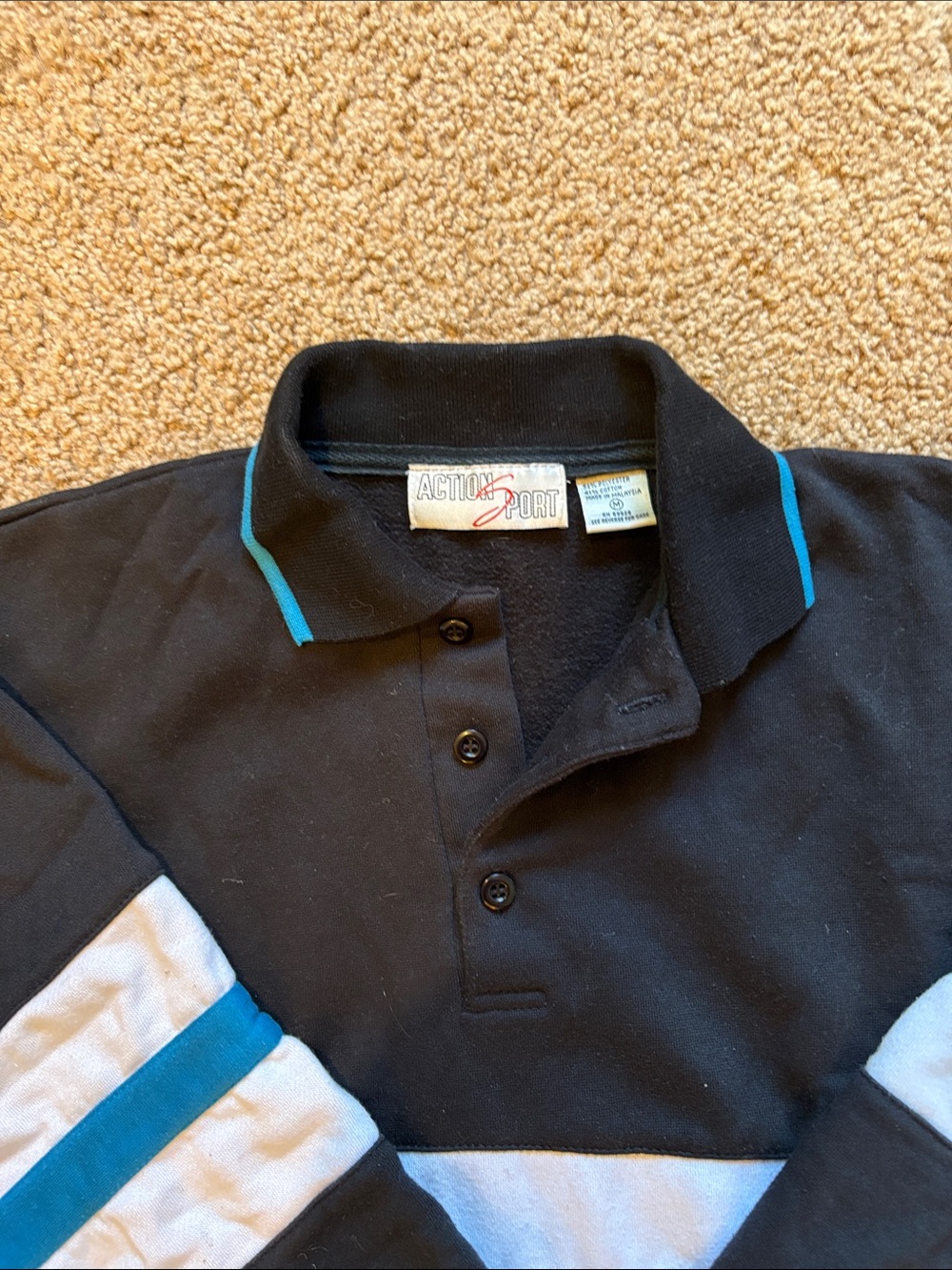 Collared Pullover with Buttons - Picture 3 of 4